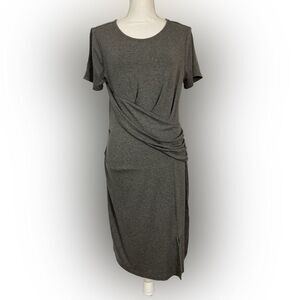 Metaphor Dress Women’s L Gray Jersey Knit Short Sleeve Knee Length Casual